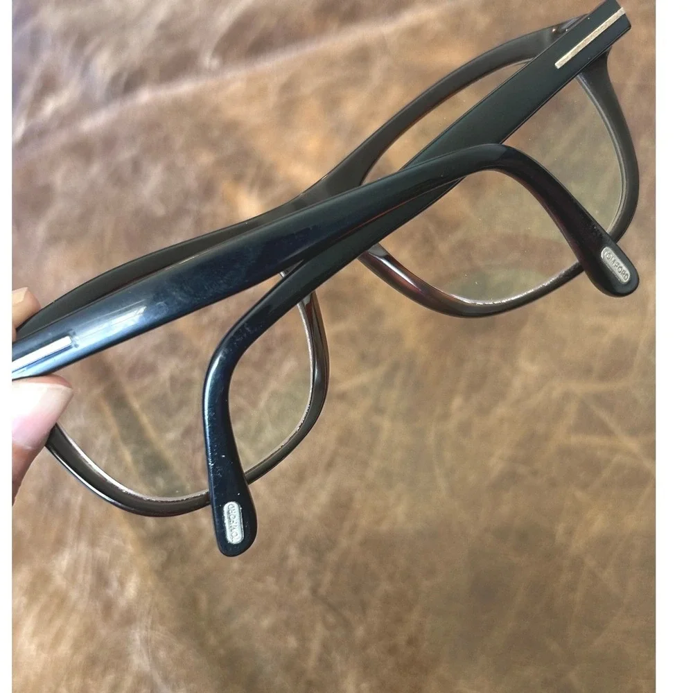Tom Ford TF5480 001 Black Havana Square Eyeglasses Frames 56-20-145 Italy - Picture 9 of 14